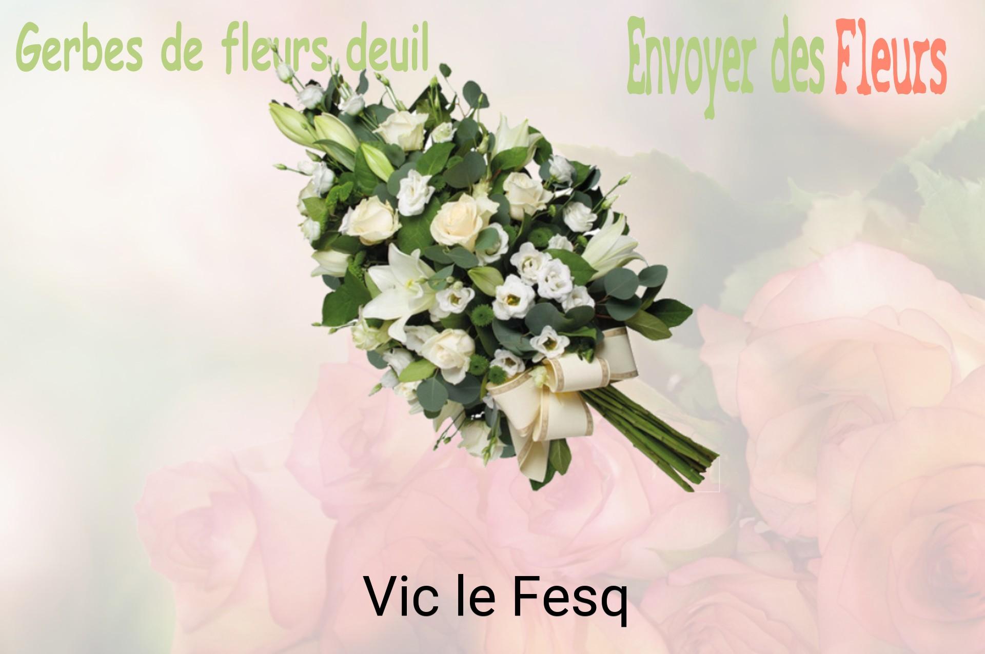 Gerbe de fleurs de deuil livrée à Vic-le-Fesq